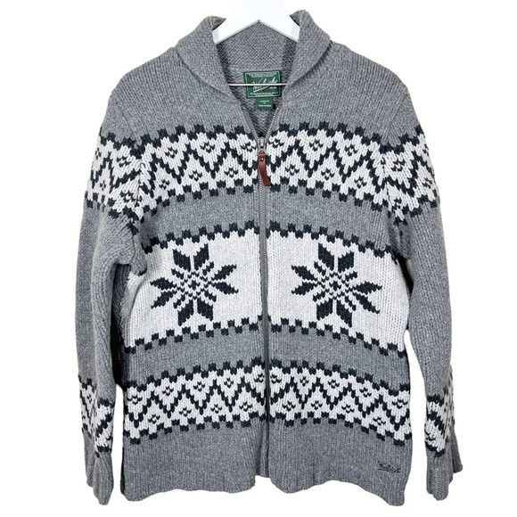 Woolrich Womens Quehanna Lambswool Charcoal Full Zip Chunky Cardigan Sweater NWT - Picture 1 of 10